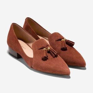 Cole Haan Women's Vanya Tassel Flats in Brown size 7